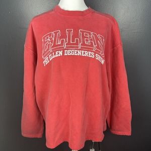THE ELLEN DEGENERES SHOW Red Warm CREW NECK TV SWEATSHIRT Fan Gear Sz Ad…
